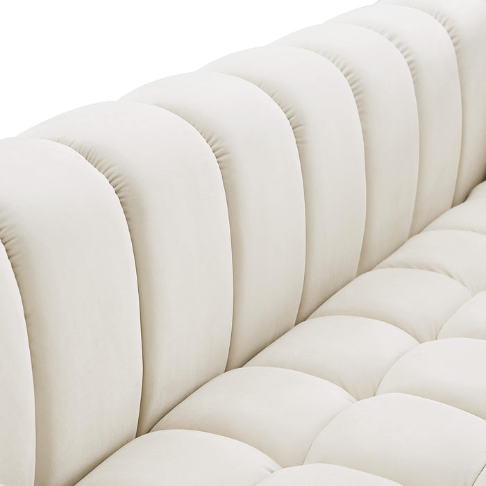 Gwen Cream Velvet Loveseat - Furniture Stars (Chicago, IL)