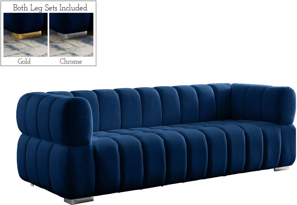 Gwen Navy Velvet Sofa