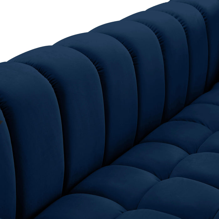 Gwen Navy Velvet Sofa - Furniture Stars (Chicago, IL)