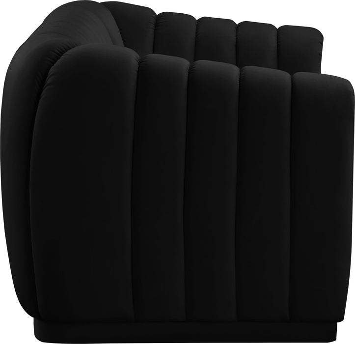 Dixie Black Velvet Loveseat