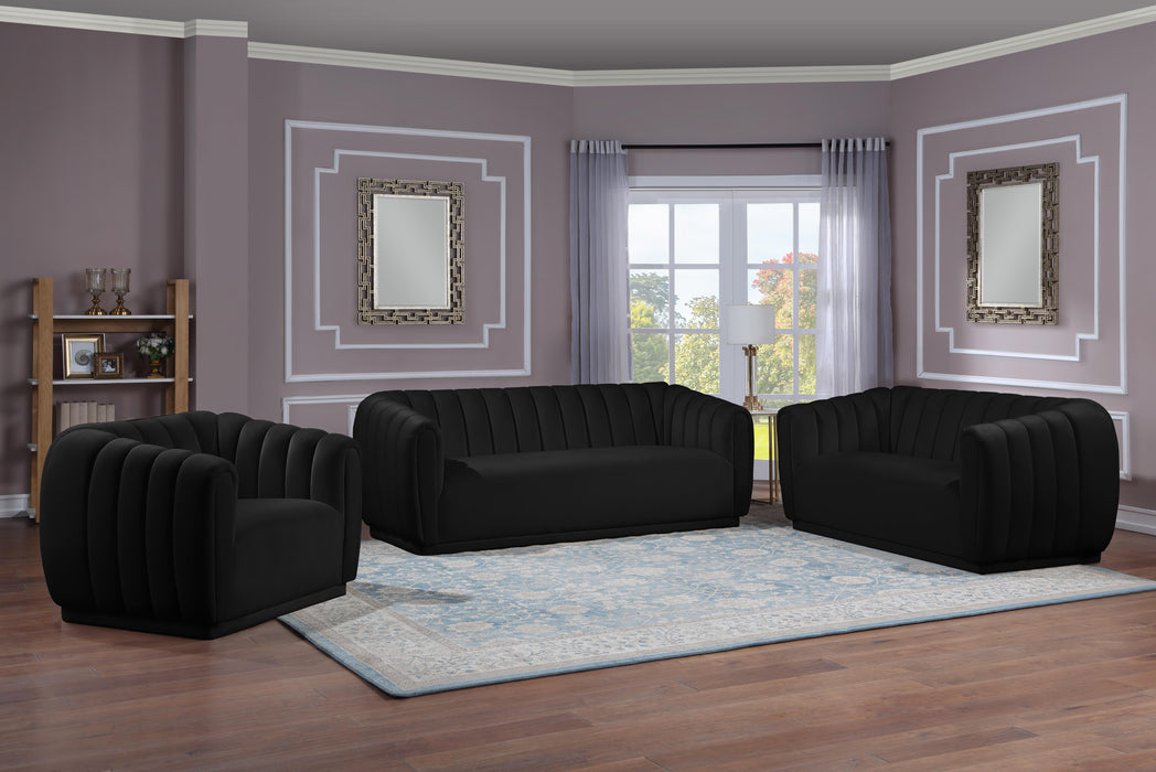 Dixie Black Velvet Sofa - Furniture Stars (Chicago, IL)