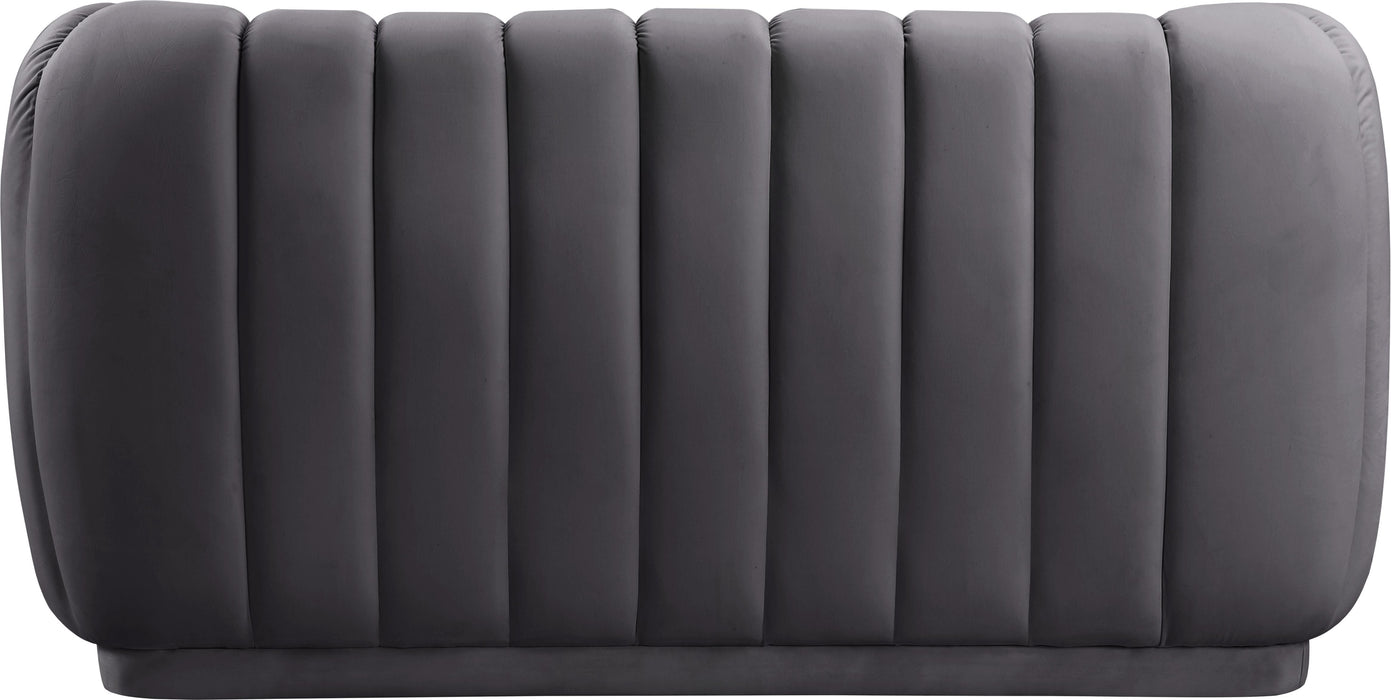 Dixie Grey Velvet Loveseat