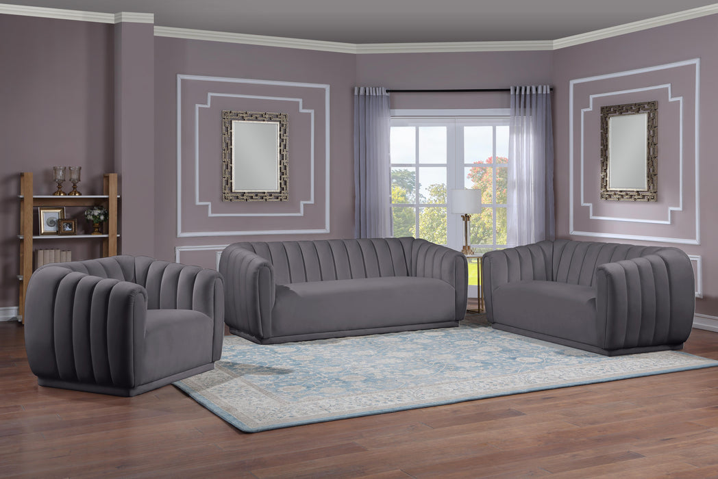 Dixie Grey Velvet Sofa - Furniture Stars (Chicago, IL)