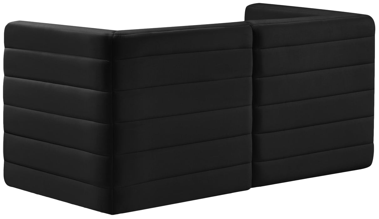 Quincy Black Velvet Modular Sofa