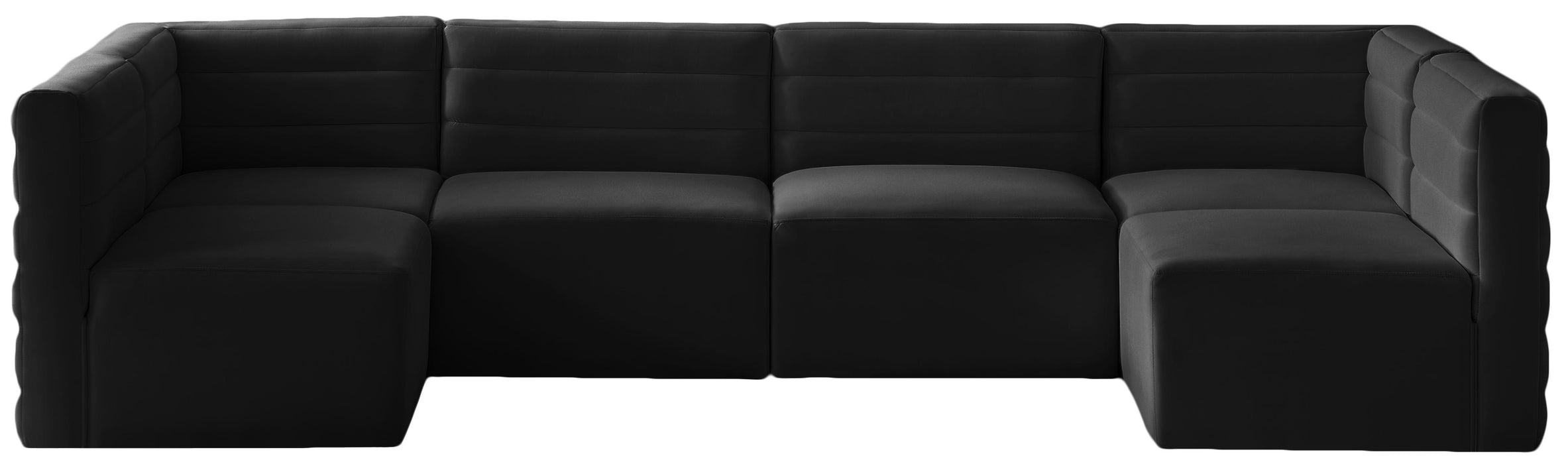 Quincy Black Velvet Modular Sectional