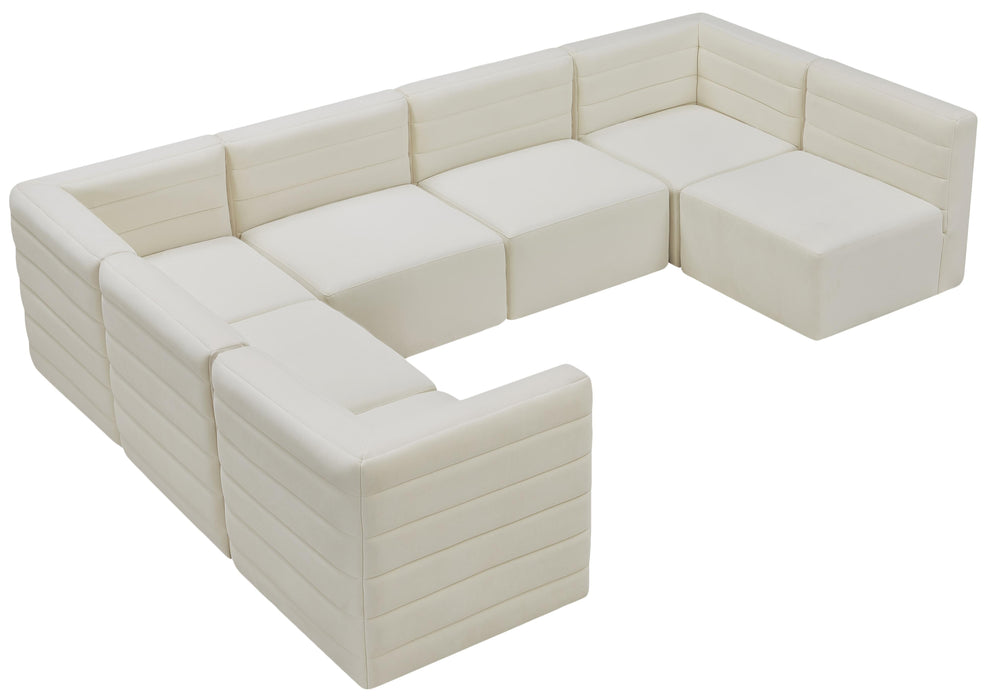 Quincy Cream Velvet Modular Sectional