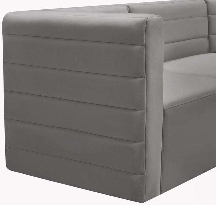 Quincy Grey Velvet Modular Corner Chair - Furniture Stars (Chicago, IL)