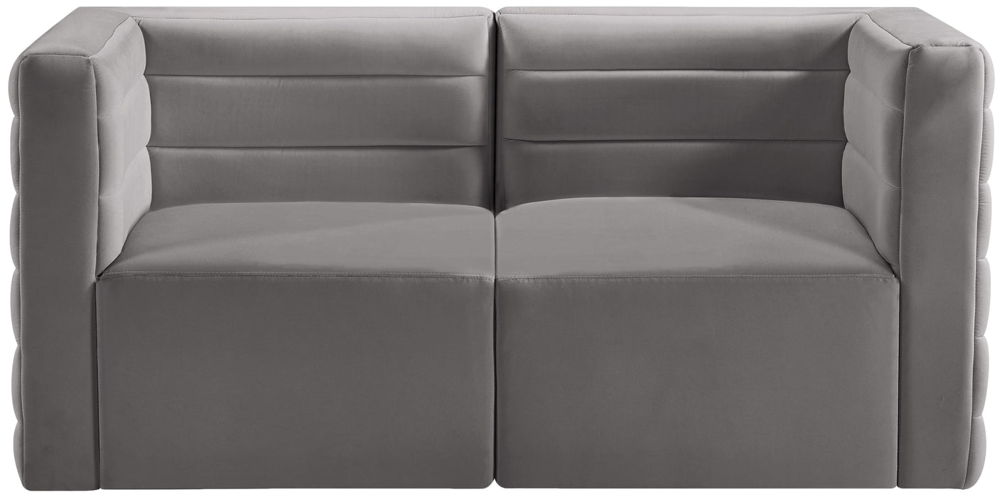 Quincy Grey Velvet Modular Sofa