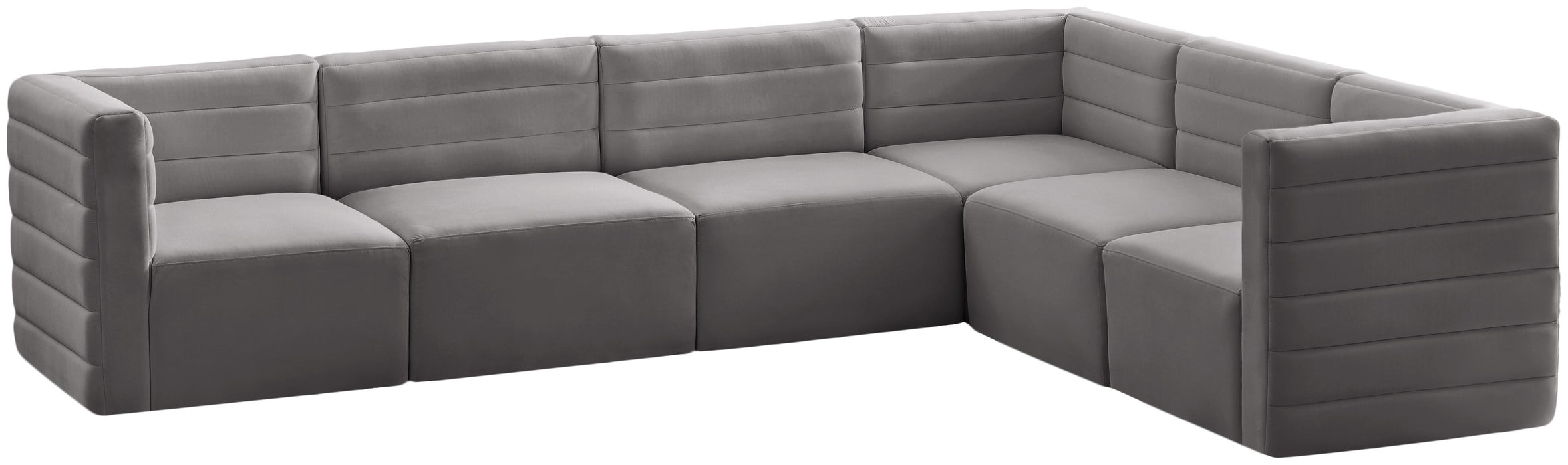 Quincy Grey Velvet Modular Sectional