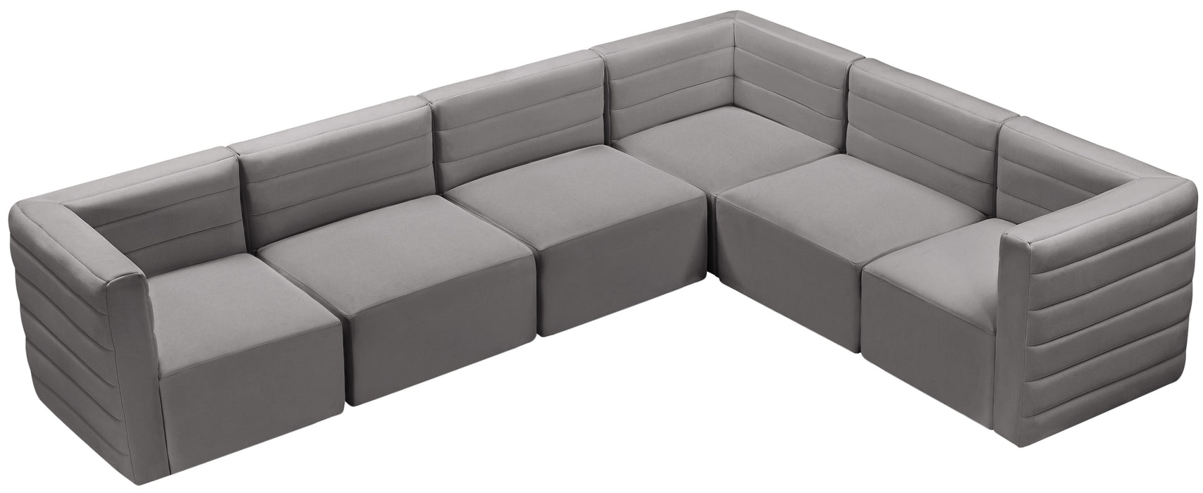 Quincy Grey Velvet Modular Sectional