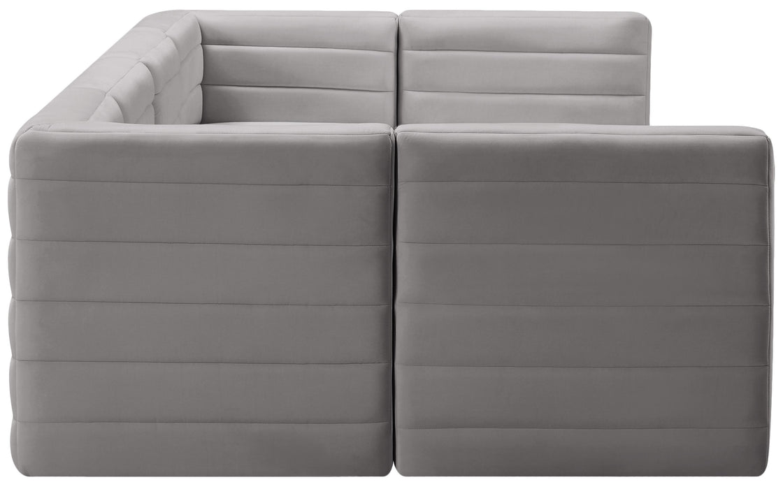 Quincy Grey Velvet Modular Sectional