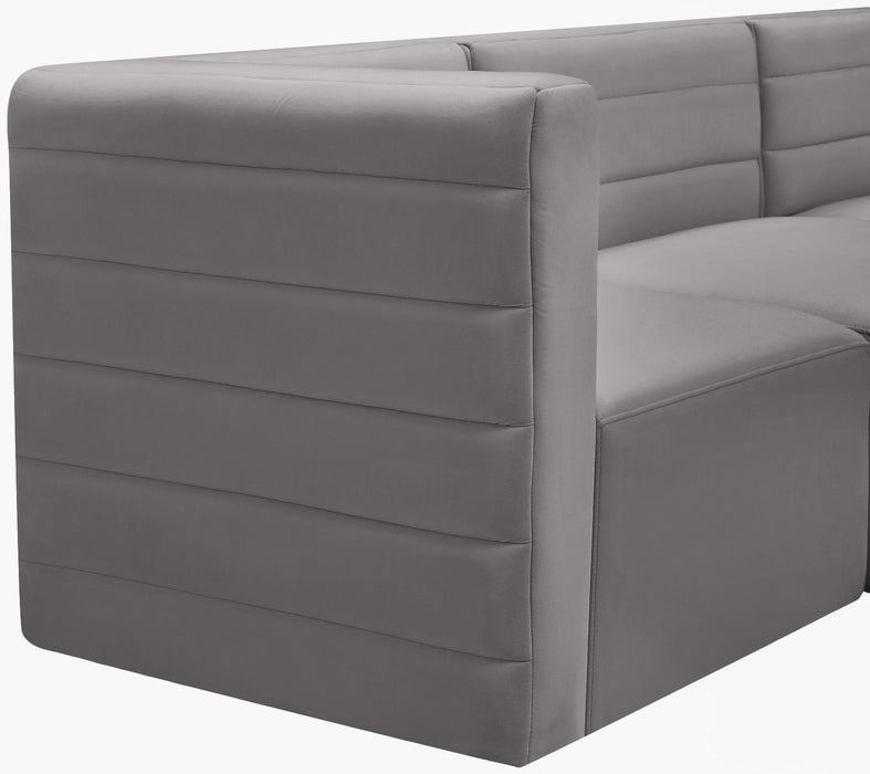 Quincy Grey Velvet Modular Sectional - Furniture Stars (Chicago, IL)