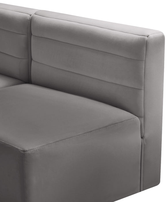 Quincy Grey Velvet Modular Corner Chair - Furniture Stars (Chicago, IL)