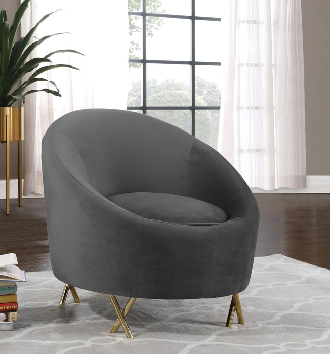 Serpentine Grey Velvet Chair - Furniture Stars (Chicago, IL)