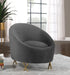 Serpentine Grey Velvet Chair - Furniture Stars (Chicago, IL)