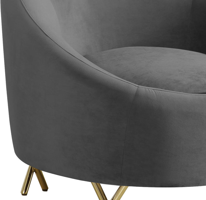 Serpentine Grey Velvet Chair - Furniture Stars (Chicago, IL)