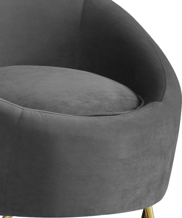 Serpentine Grey Velvet Chair - Furniture Stars (Chicago, IL)