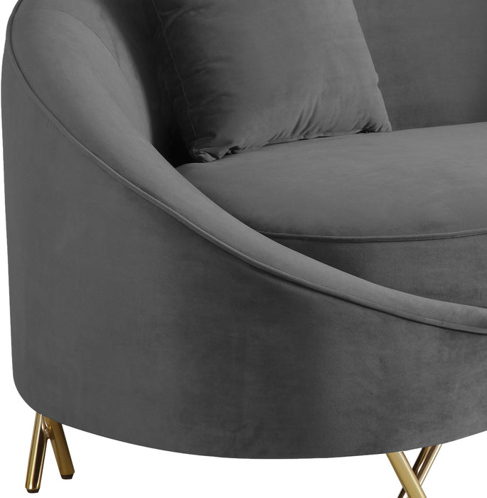 Serpentine Grey Velvet Sofa - Furniture Stars (Chicago, IL)