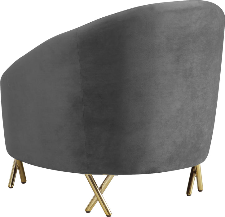 Serpentine Grey Velvet Chair - Furniture Stars (Chicago, IL)