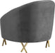 Serpentine Grey Velvet Chair - Furniture Stars (Chicago, IL)