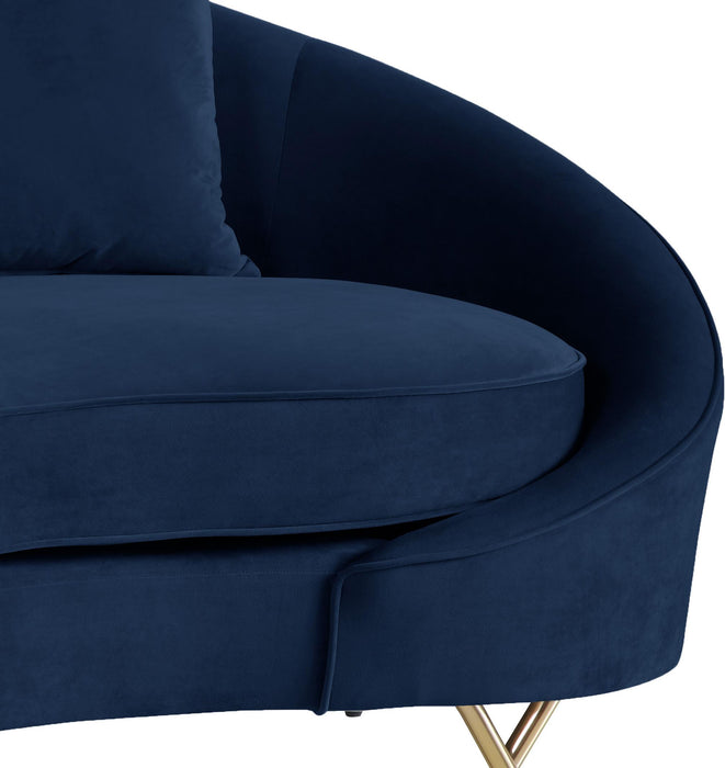 Serpentine Navy Velvet Sofa - Furniture Stars (Chicago, IL)