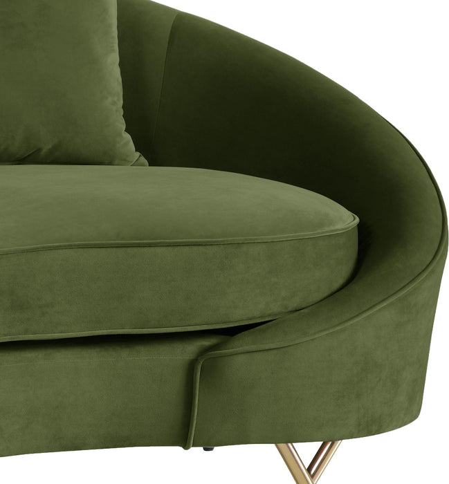 Serpentine Olive Velvet Loveseat - Furniture Stars (Chicago, IL)