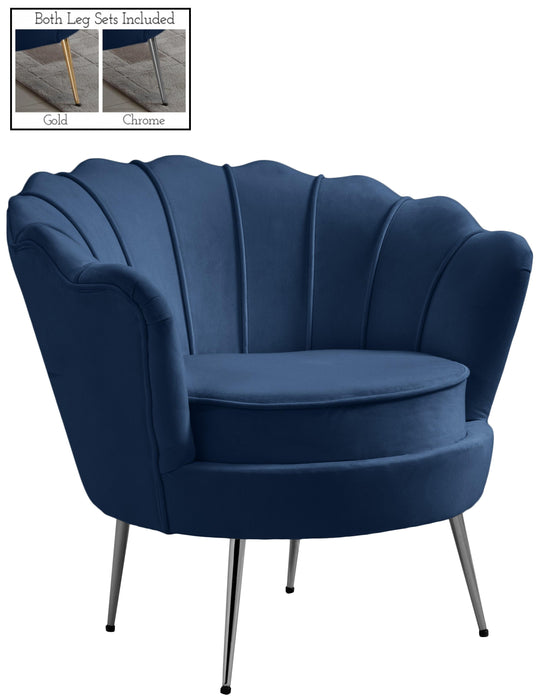 Gardenia Navy Velvet Chair