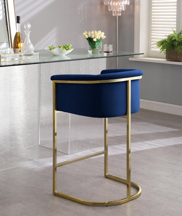 Donatella Navy Velvet Stool