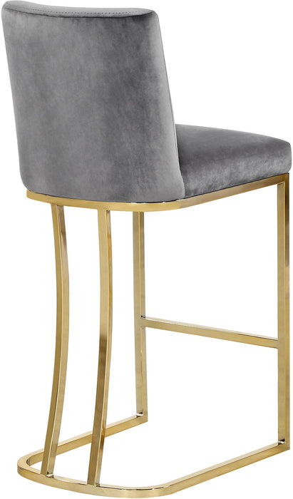 Heidi Grey Velvet Stool