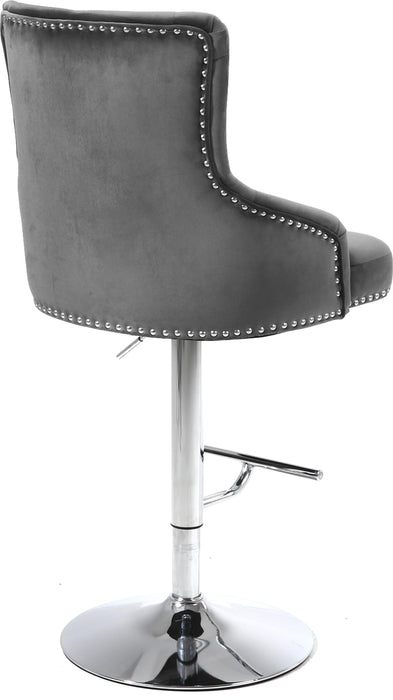 Claude Grey Velvet Adjustable Stool