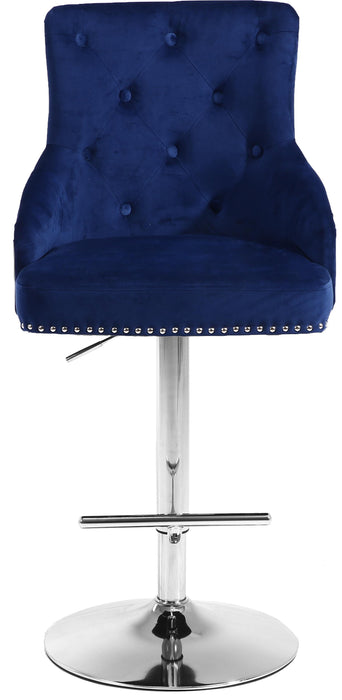 Claude Navy Velvet Adjustable Stool