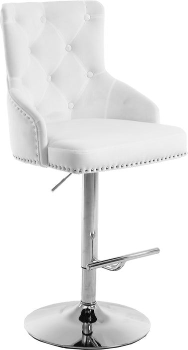 Claude White Velvet Adjustable Stool