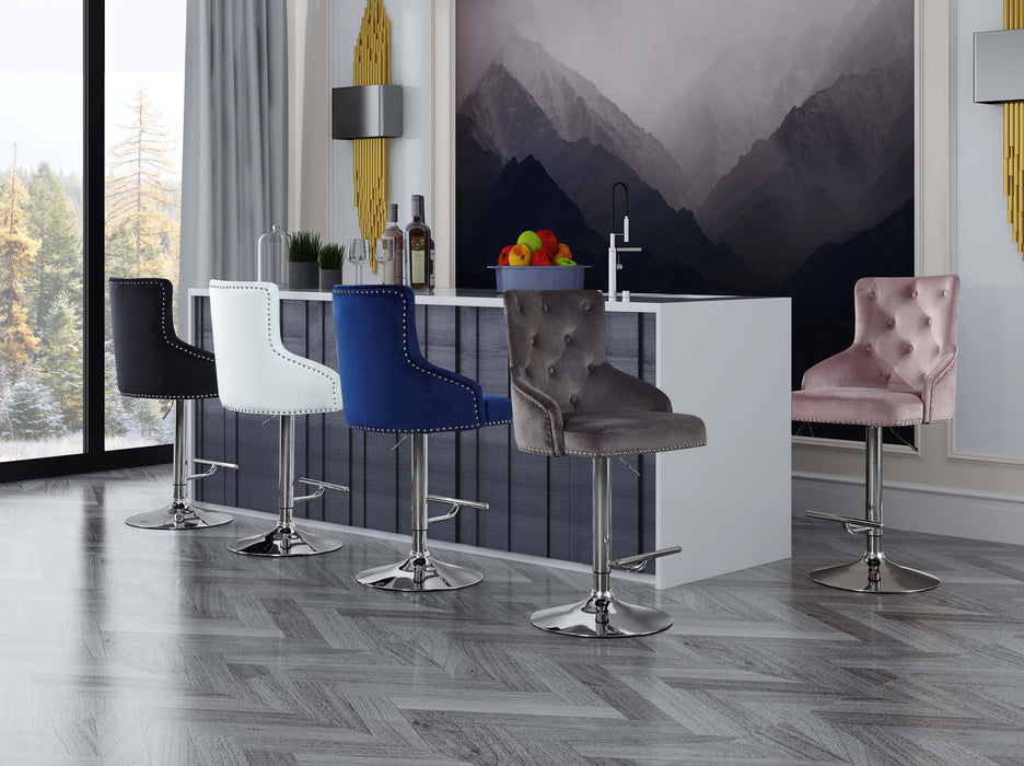 Claude Grey Velvet Adjustable Stool - Furniture Stars (Chicago, IL)