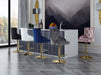 Claude Navy Velvet Adjustable Stool - Furniture Stars (Chicago, IL)