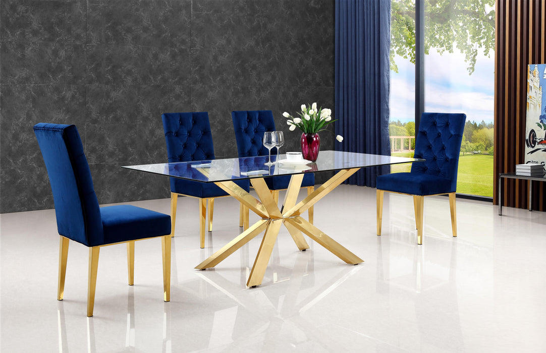 Capri Navy Velvet Dining Chair - Furniture Stars (Chicago, IL)