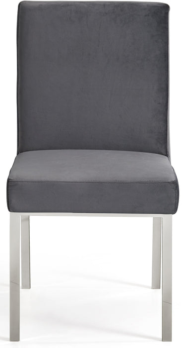 Opal Grey Velvet Dining Chair