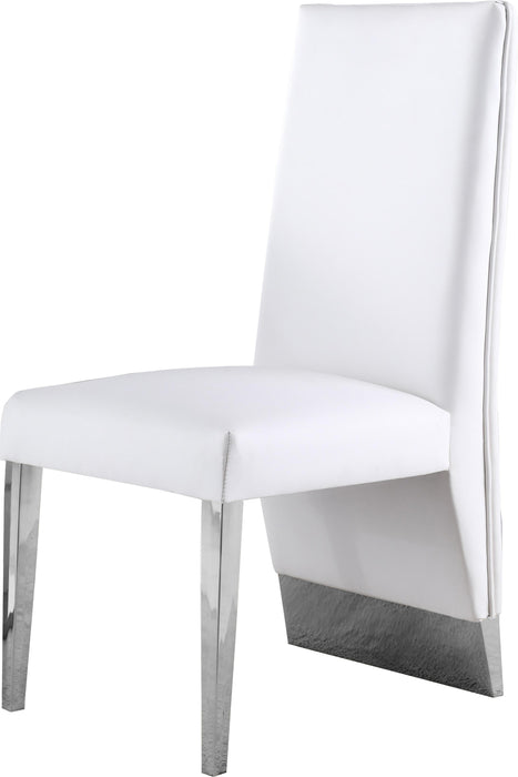 Porsha White Faux Leather Dining Chair