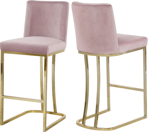 Heidi Pink Velvet Stool image