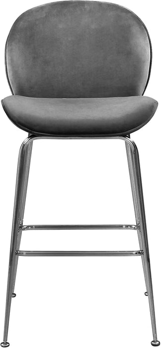 Paris Grey Velvet Stool