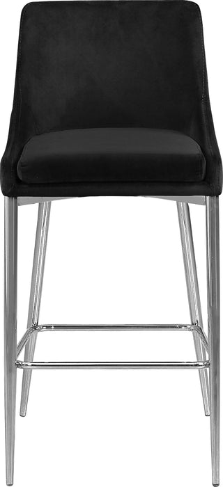 Karina Black Velvet Stool