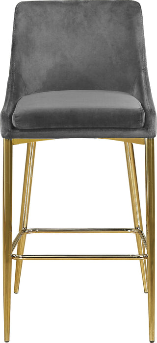 Karina Grey Velvet Stool