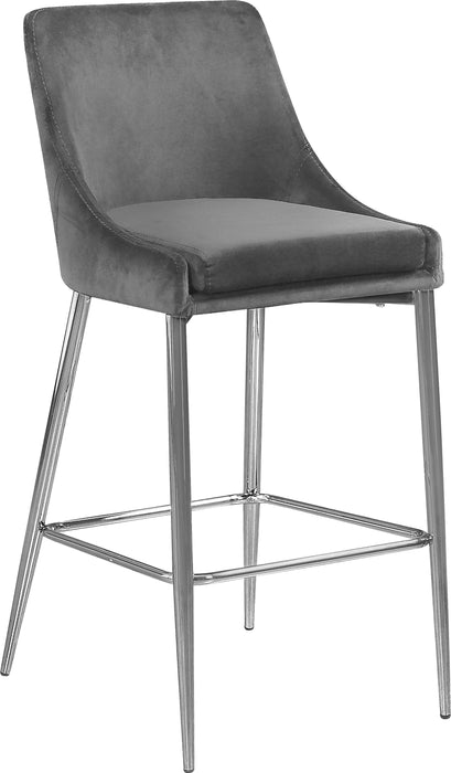 Karina Grey Velvet Stool