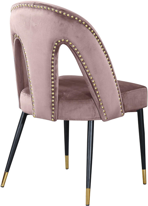 Akoya Pink Velvet Dining Chair