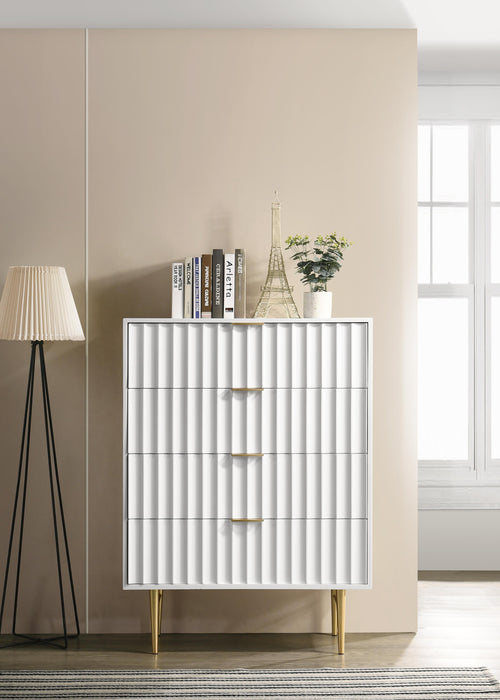 Modernist White Gloss Chest