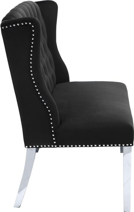 Suri Black Velvet Settee Bench