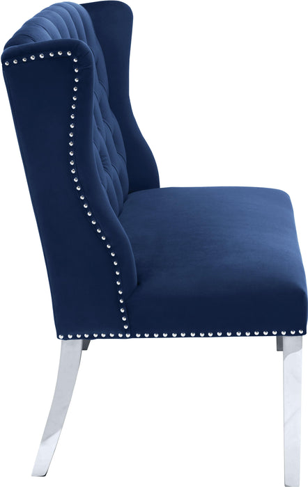 Suri Navy Velvet Settee Bench