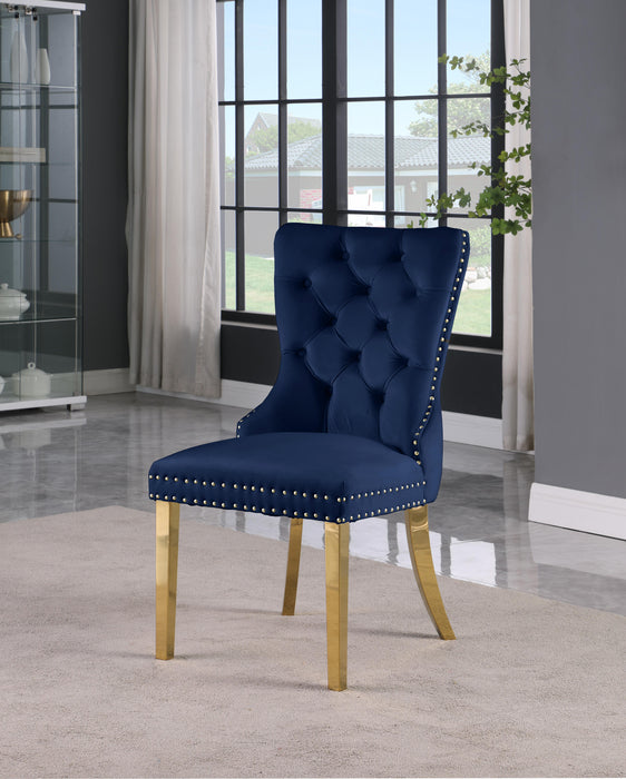 Carmen Navy Velvet Dining Chairs (2)