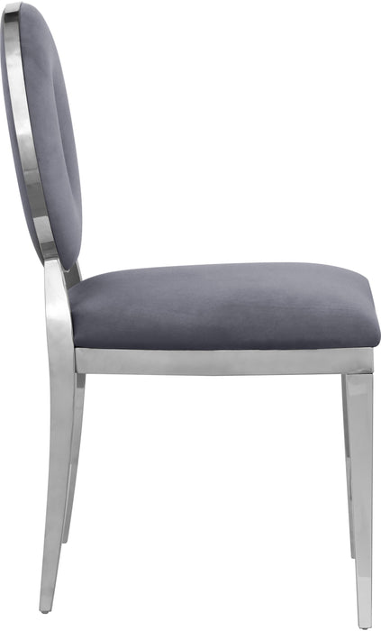 Carousel Grey Velvet Dining Chair