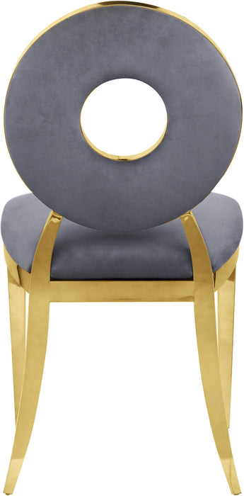 Carousel Grey Velvet Dining Chair