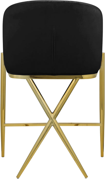 Xavier Black Velvet Counter Stool